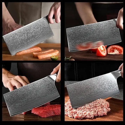 Chef's Special Damascus Steel VG10 Kitchen Knife Labor-Saving Meat Slicer Pakkawood Handle Special Sharp Slicing Knives