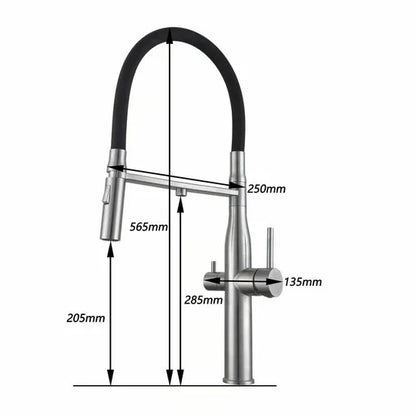 Modern Kitchen Filter Crane Pulls Out Spray 360 Rotating Water Filter Faucet Hot and Cold Three-way Sink Mixer Kitchen Faucet