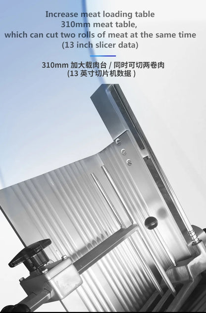12 / 13 Inch Thin Meat Slice Cutting Machine Full Automatic Desktop Meat Slicer for Cutting Frozen Meat Mutton Roll Slicer