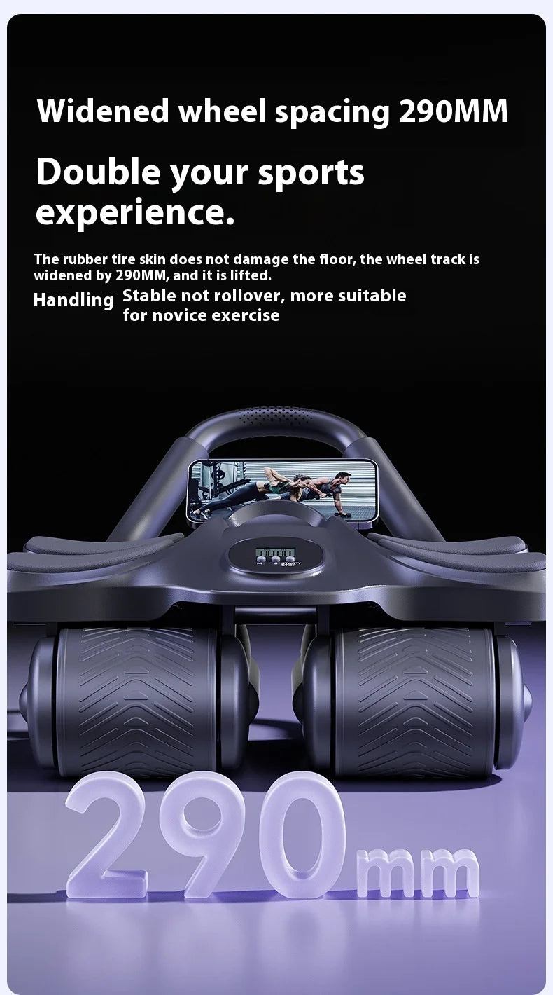 Automatic Rebound Abdominal Muscle Training Equipment Four-Wheel for Ab Roller Wheels for Home Gym Use for Men Women Thin Belly