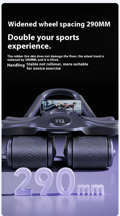 Automatic Rebound Abdominal Muscle Training Equipment Four-Wheel for Ab Roller Wheels for Home Gym Use for Men Women Thin Belly