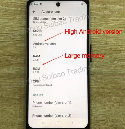 Real High Configuration 5G Smartphone S25 Ultra Telephone Android Phones Unlocked 22+1TB Cellphone Mobile Phones