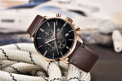 PAGANI DESIGN New Men Watches Multi time zone Quartz Business watch Auto Date Men Watches Japan Movt Watch Men Chronograph Gift