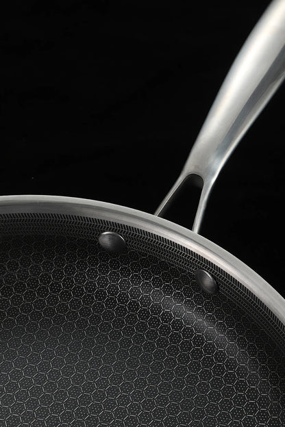 Hybrid Nonstick 6-Piece Fry Pan Set with Tempered Glass Lids Stay-Cool Handles Dishwasher and Oven Safe Induction Ready