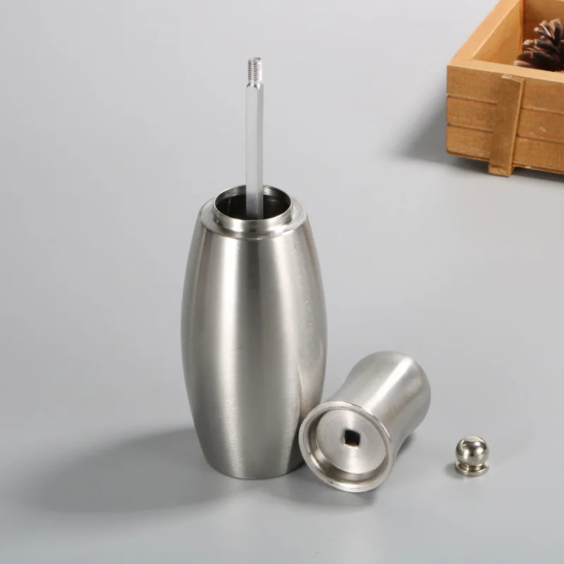 Bowling Stainless Steel Salt and Pepper Grinders refillable Mill Set with Adjustable Coarseness for sea salt