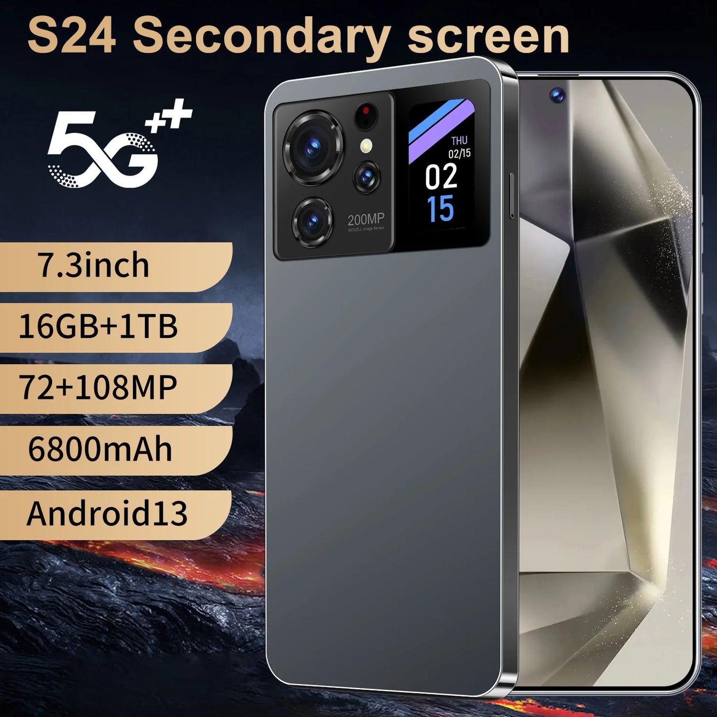 2024 New Tecno Camon 20 Pro 5G S24 Smartphone 6.7 Inch HD Android 13.0 Screen 108MP Rear 16GB+1TB Memory 3/4G Connectivity