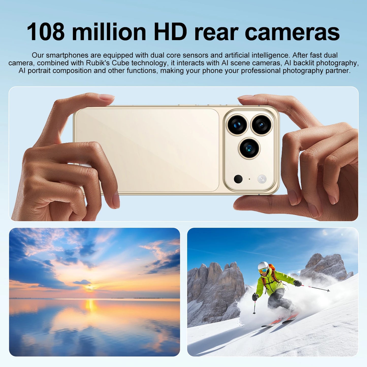 2025 New Arrival Original I17 17 Pro Max 5G Smartphone 144Hz 7.3 Display 108MP Rear Camera 16GB+1TB Storage Deca Core MTK