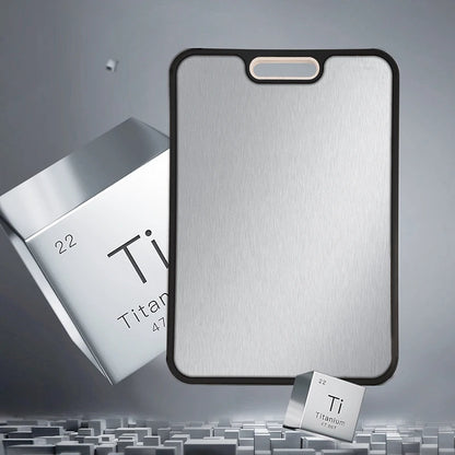 Customizable Double-Sided Pure Titanium Chopping Board 99.8% Titanium + Wheat Straw Eco-Friendly Meat Cutting Board