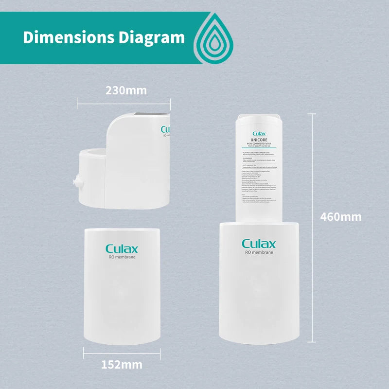 Household Original Design 400 Gallon Compact Filter System Reverse Osmosis Water Purifier Water Home Filter