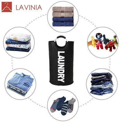 Lavinia Lightweight Home Storage Collapsible Fabric Laundry Hamper Laundry Bag Folding Laundry Basket