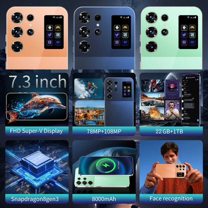 Real high quality 22+1tb s25 ultra smartphone best selling android 15phone cheap 7.3inch s25 ultra smart phone