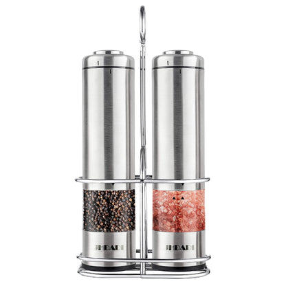 Hot Sales Battery Operated Stainless Steel Electric Salt and Pepper Grinder Set 304 Stainless Steel for Kitchen Cooking