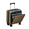 New Designer 18-inch Front Opening Boarding Case Black Aluminum Rod Carry-on Luggage Mini Clearance Price
