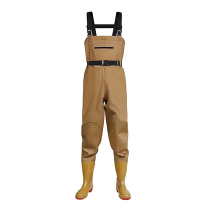 Unisex Nylon Chest Waders with Steel Toe Boots Green  Waterproof Performance Gear for Men-for Fishing and Hunting