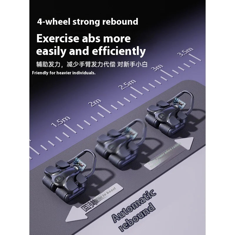 Automatic Rebound Abdominal Muscle Training Equipment Four-Wheel for Ab Roller Wheels for Home Gym Use for Men Women Thin Belly