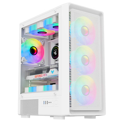 T10 Nine-Tailed Fox 240mm Water-Cooled Glass Side ATX/DIY Shell Matx Desktop Computer Case for Gaming Transparent Side for