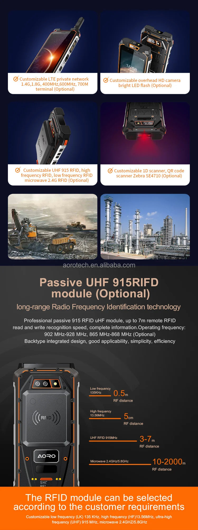 Explosion Proof Intrinsically Safe Zone 2 ATEX IP68 Waterproof Smartphone with NFC QWERTY Keyboard LTE/GSM/CDMA Compatibility