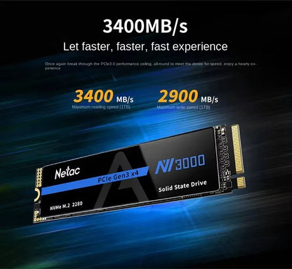 Original Netac NV3000 SSD 250GB 500GB Solid State Drive 1TB 2TB Hard Drive M.2 2280 NVMe PCIe Gen3x4 Hard Disk for PC Laptop