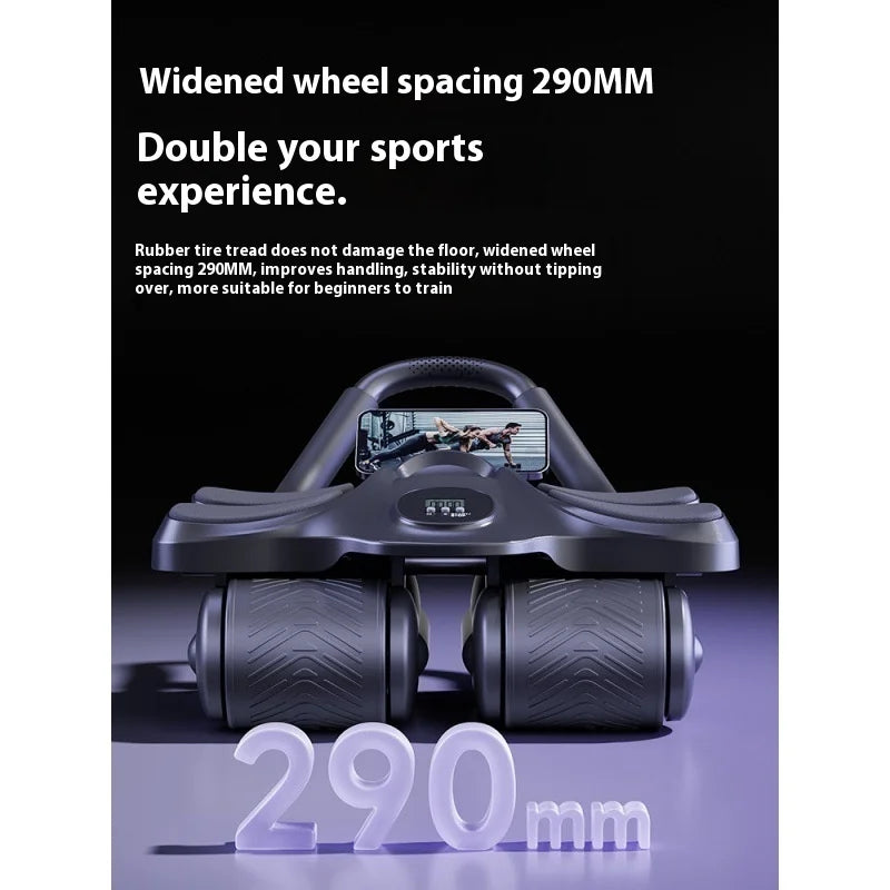 Automatic Rebound Abdominal Muscle Training Equipment Four-Wheel for Ab Roller Wheels for Home Gym Use for Men Women Thin Belly
