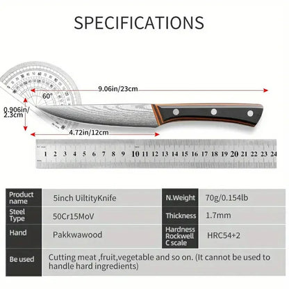 6 Pcs Custom Non-Stick Pattern Metal Blade Kitchen Slicer Knives Manufactory Company's Utility Fruit Knife