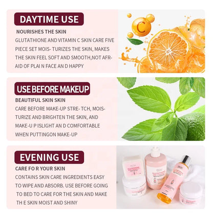 OEM Beauty Product and Cosmetics Moisturizing Ailke Anti Aging Face Vitamin C Brightening Cream Skin Care Set for Black Women