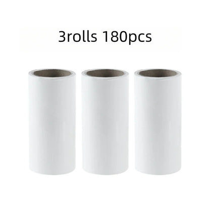 Eco-Friendly Manual Hair Remover Roller Extra Sticky Adhesive Paper Cleaning Lint Rollers for Household Pets Tear-Off Style