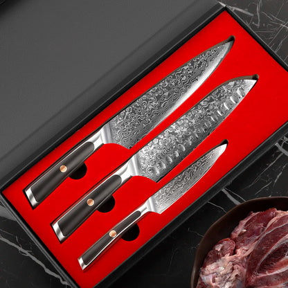 High-end Damascus Kitchen Knife Set Vegetables Fruit Slicer Chef Peeling Carving Sashimi Utility Paring Slicing Knives