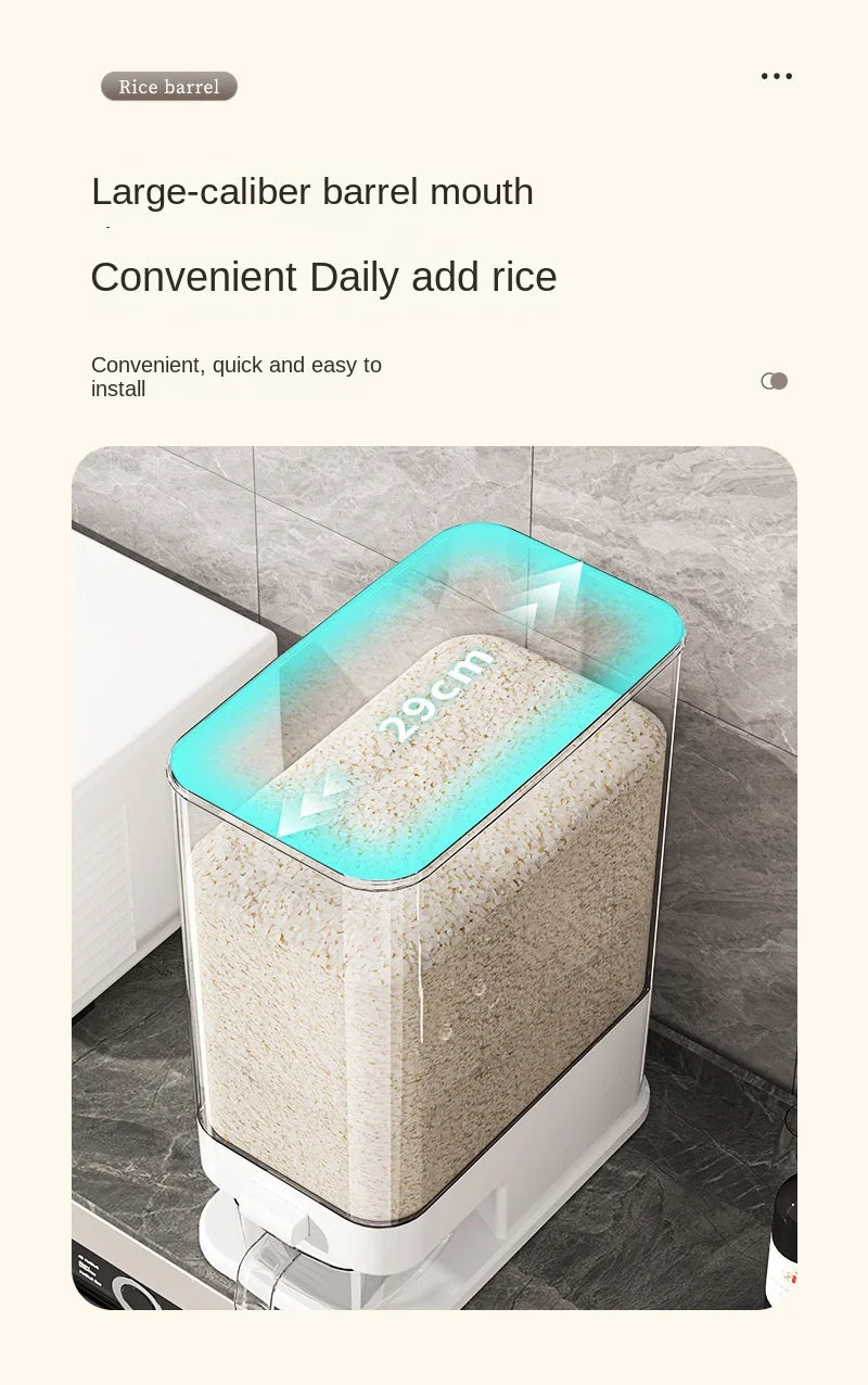 Large Capacity Press-Type Storage Box for Rice Flour Cereals Household Insect-Proof Moisture-Proof Food Grade Sealed Tank