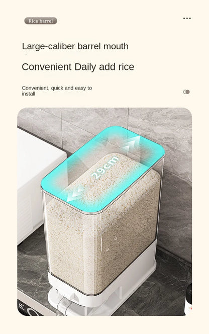 Large Capacity Press-Type Storage Box for Rice Flour Cereals Household Insect-Proof Moisture-Proof Food Grade Sealed Tank