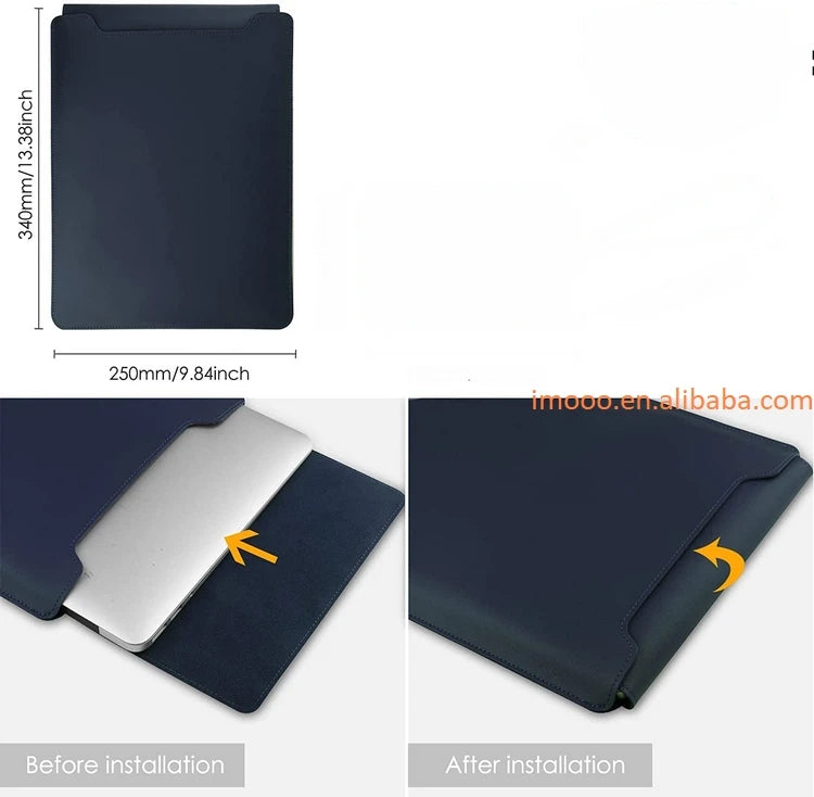 Factory Price 3 In1 Laptop Bag with Stand Mouse Pad for 11 12 13 14 15 16 Inches PU Leather Notebook Cover Laptop Sleeve Case