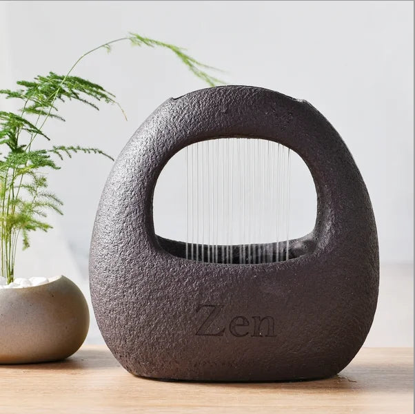 Local Warehouse in Stock Zen Relaxation Resin Rain Curtain Waterfall Fountain Indoor Tabletop Fountain With Led Light