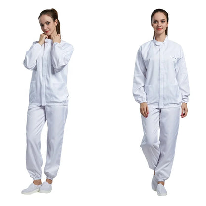 Cleanroom Lint Free Food Processing Uniform Clothes for Frozen Meats Oils Fats Edible Seafood Juices Fruit Vegetable Bread Cakes