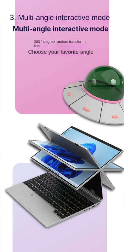 Factory Direct 14-Inch IPS Touch Screen 2-in-1 PC Tablet Light Portable Intel SSD Home Laptop New Cross-Border Wholesale English