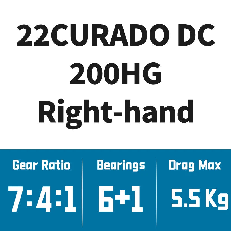 Shimano 22 18 Curado DC Baitcasting Fishing Reels 6+1BB Gear Ratio 7.4:1/8.5:1 S3D Spool I-DC4 Saltwater Wheel River Fishing