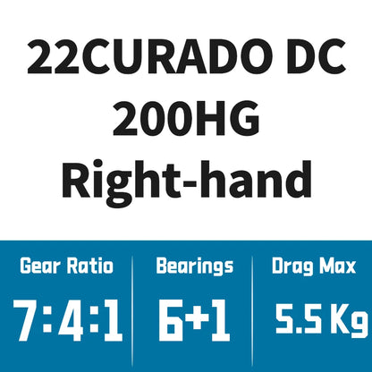 Shimano 22 18 Curado DC Baitcasting Fishing Reels 6+1BB Gear Ratio 7.4:1/8.5:1 S3D Spool I-DC4 Saltwater Wheel River Fishing