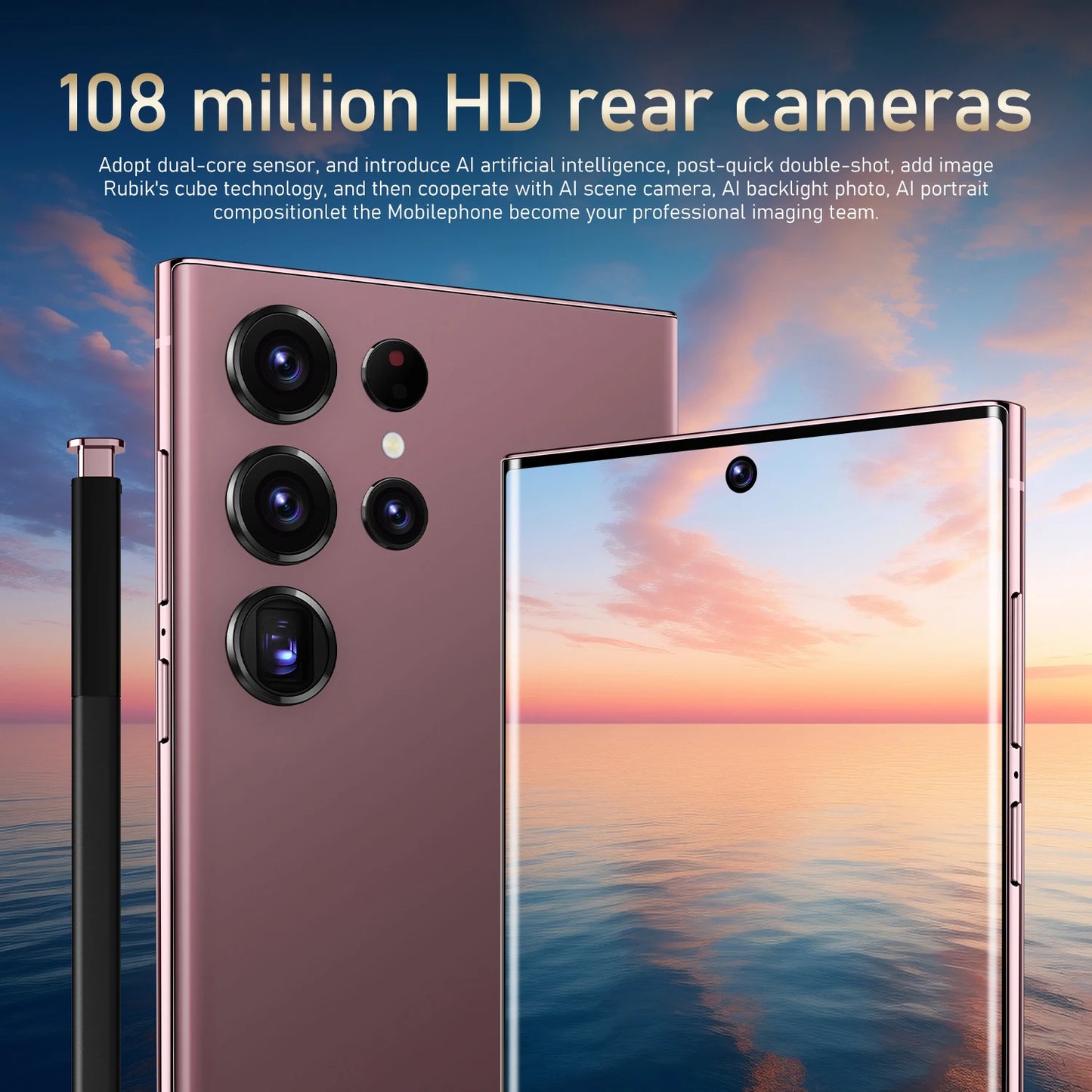 Hot Selling Unlocked 7.3-Inch for Gal Axy S24 Ultra 4G Smartphone 512G Android Phone with 108MP Rear Camera CDMA and LTE Cellula