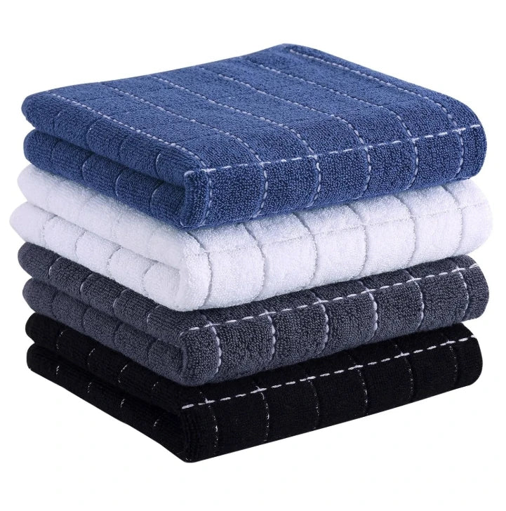 Ultra-Soft Absorbent Lint-Free Dark Checkered Kitchen Towels