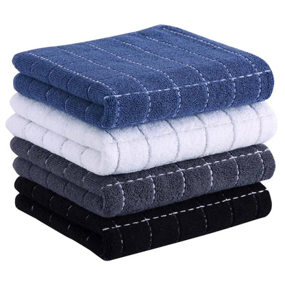 Ultra-Soft Absorbent Lint-Free Dark Checkered Kitchen Towels