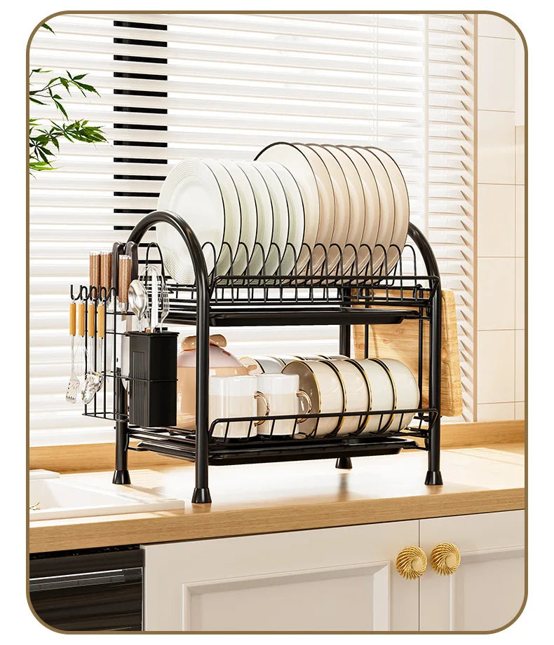 Multifunctional Kitchen Storage Rack Multi-Layer Bowl Chopsticks Drain Rack Plate Drying Bowl Rack Chopsticks Tube Boxed