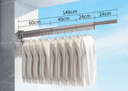 High Level Quality Aluminum Alloy Foldable Drying Rack Windproof Telescopic Multi Function Wall Mounted Clothes Drying Rack