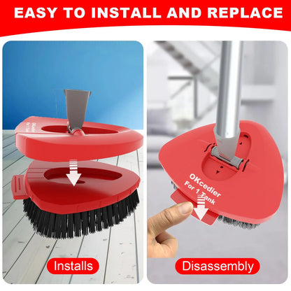 4 Pack Replaceable Mop Cloth with Deep Cleaning Brush&Handle Multi-Function Microfiber Mop Head Refills for Vileda EasyWring