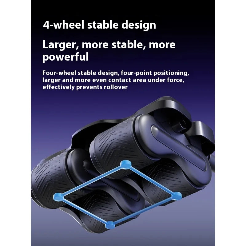 Automatic Rebound Abdominal Muscle Training Equipment Four-Wheel for Ab Roller Wheels for Home Gym Use for Men Women Thin Belly