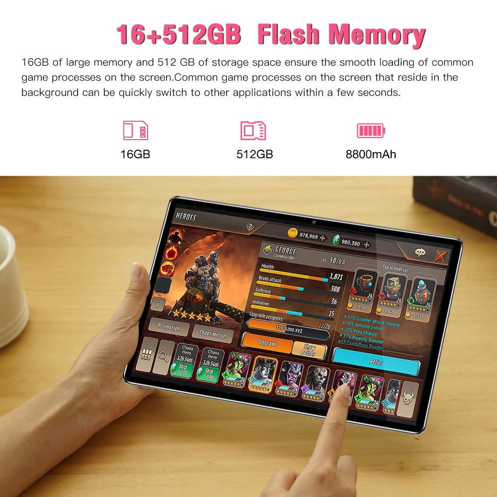 New Generation Tablet 12Inch Tab Ultra Android MTK 10 Core 5G & WIFI