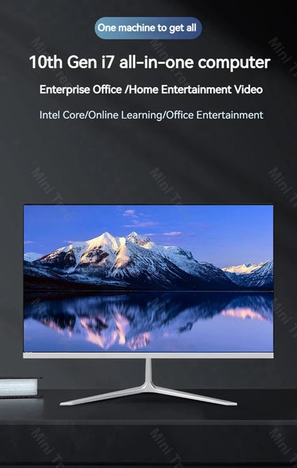 24-Inch All-In-One Desktop Computer I7 10870H 8C16T I5 12400 8400H 16G DDR4 512G SSD HD VGA for Gaming