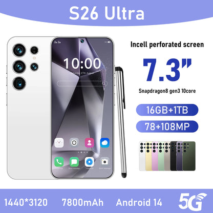 Hot S26 Ultra 5G Smartphone - Snapdragon8gen3 16GB+1TB 7800mAh Face + Fingerprint