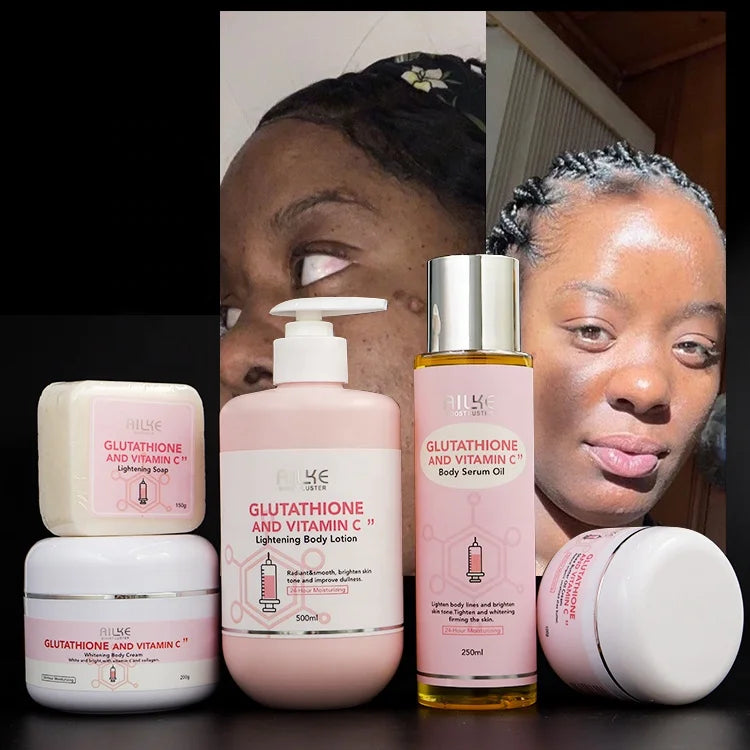 OEM Beauty Product and Cosmetics Moisturizing Ailke Anti Aging Face Vitamin C Brightening Cream Skin Care Set for Black Women