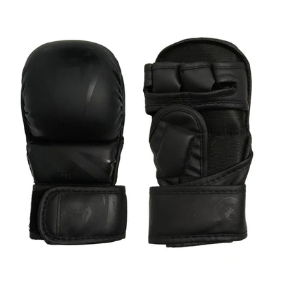 Professional 7oz Matt Black MMA Gloves for Sanda Training Sparring Grappling Muay Thai Printed Pattern Sizes 6oz 8oz for Gyms