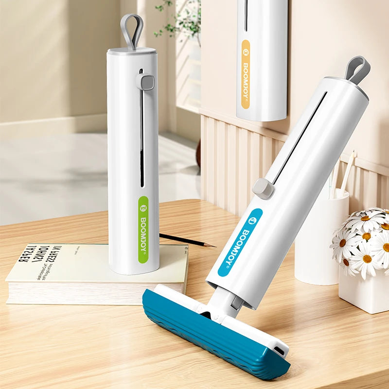 For BOOMJOY Mini Mop Cleaning Sponge Portable Self-Squeeze Equipment for Kitchen Bathroom Mirror Living Room Desk