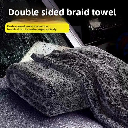Microfiber Quick-Dry Car Wash Cloth Thick Braid Twisted Towel for Home Use Strongly Absorbent Lint Cleaning Wholesale