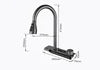 Newly Designed Stainless Steel Digital Display Waterfall Faucet Single Bowl One-Hole Multifunctional Kitchen Features Black